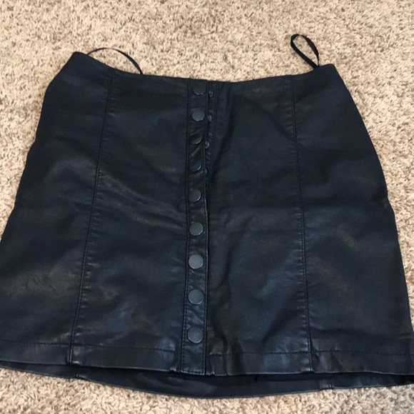 Free People Dresses & Skirts - Free people black leather skirt